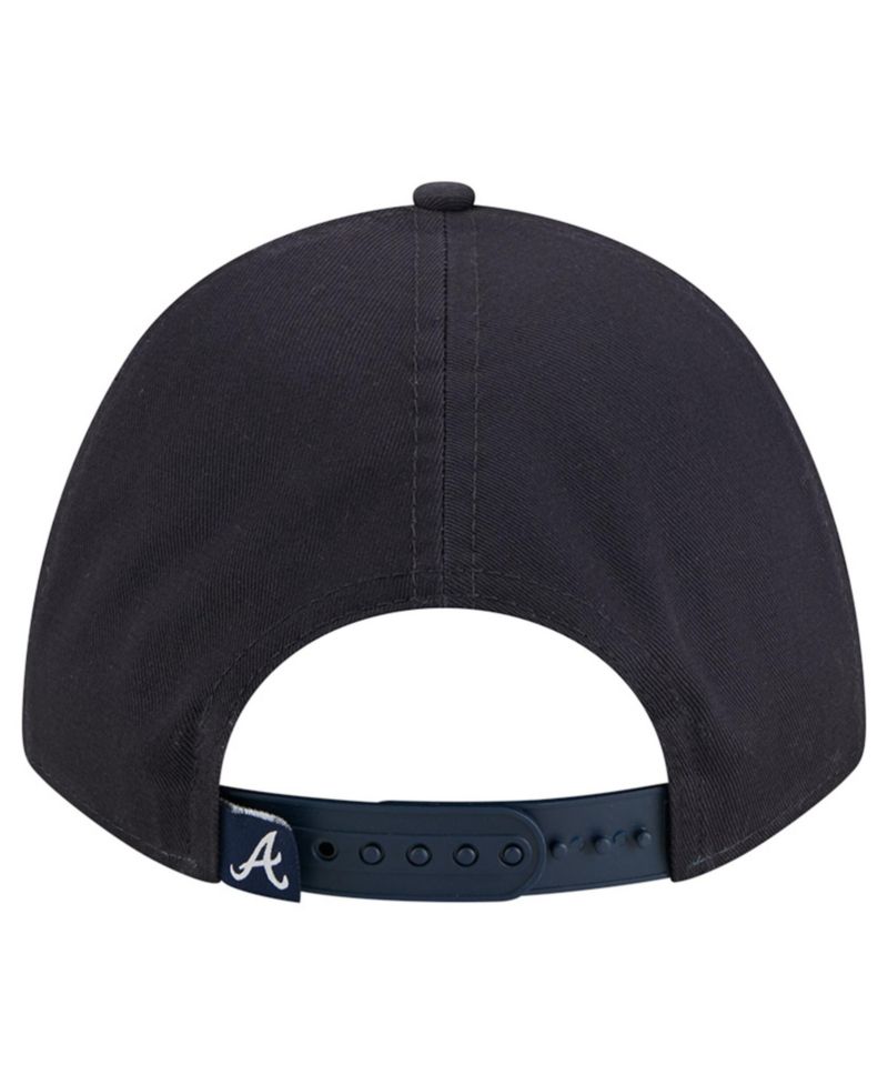 Women's Navy Atlanta Braves Metallic A-Frame 9FORTY Adjustable Hat