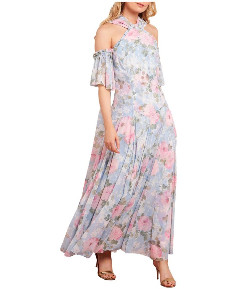 Women's Camille's Garden Halter Neck Ankle Gown