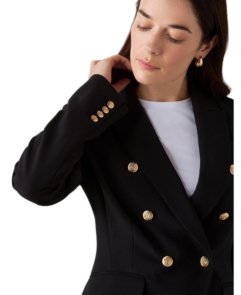 Women's Lydia Double-Breasted Gold-Tone Button Detail Blazer