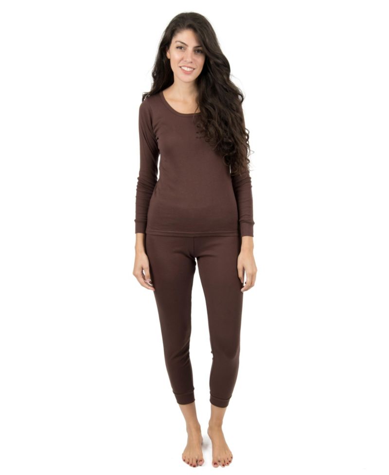 Womens Matching Family Two Piece Cotton Long Sleeve Shirt and Pants Solid Color Pajamas
