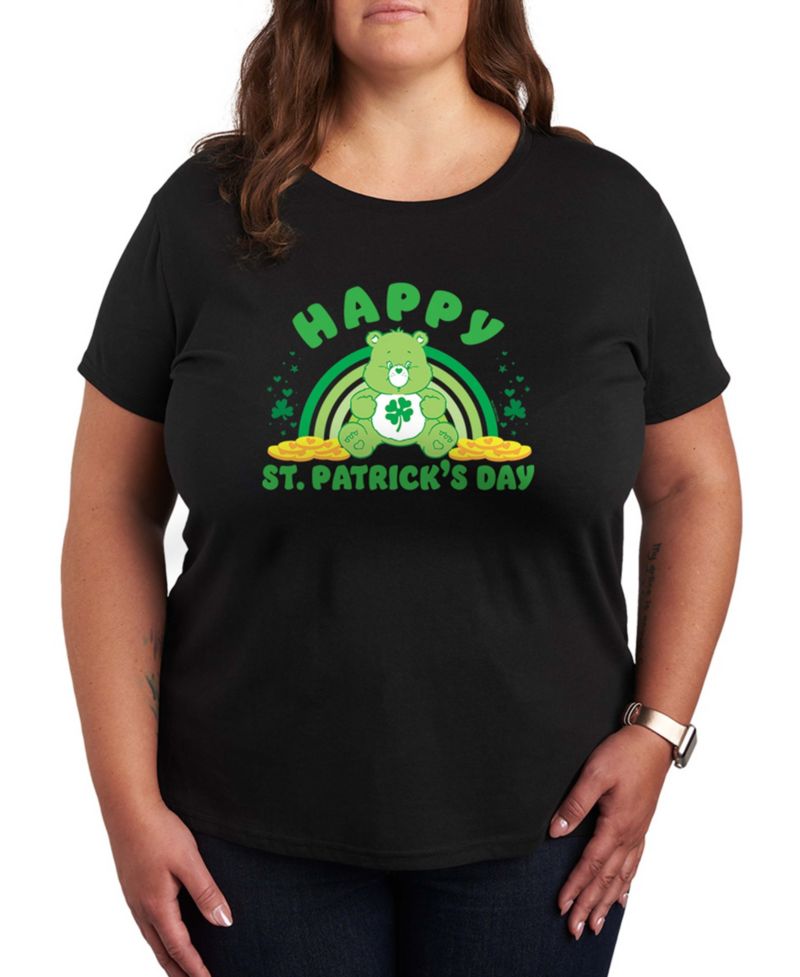 Plus Size Care Bears Happy St. Patrick's Day Crewneck T-Shirt