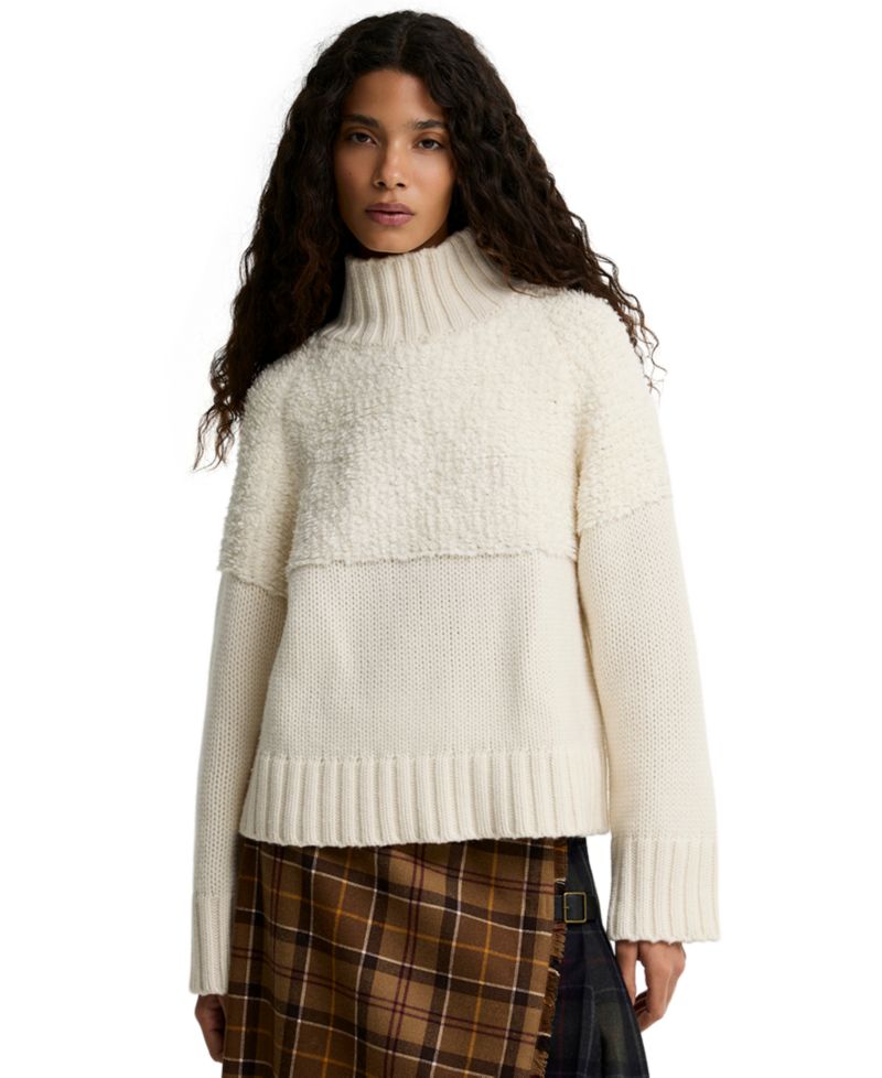 Women's Rothley Knit Wool/Acrylic-Blend Funnel Neck Pullover Sweater
