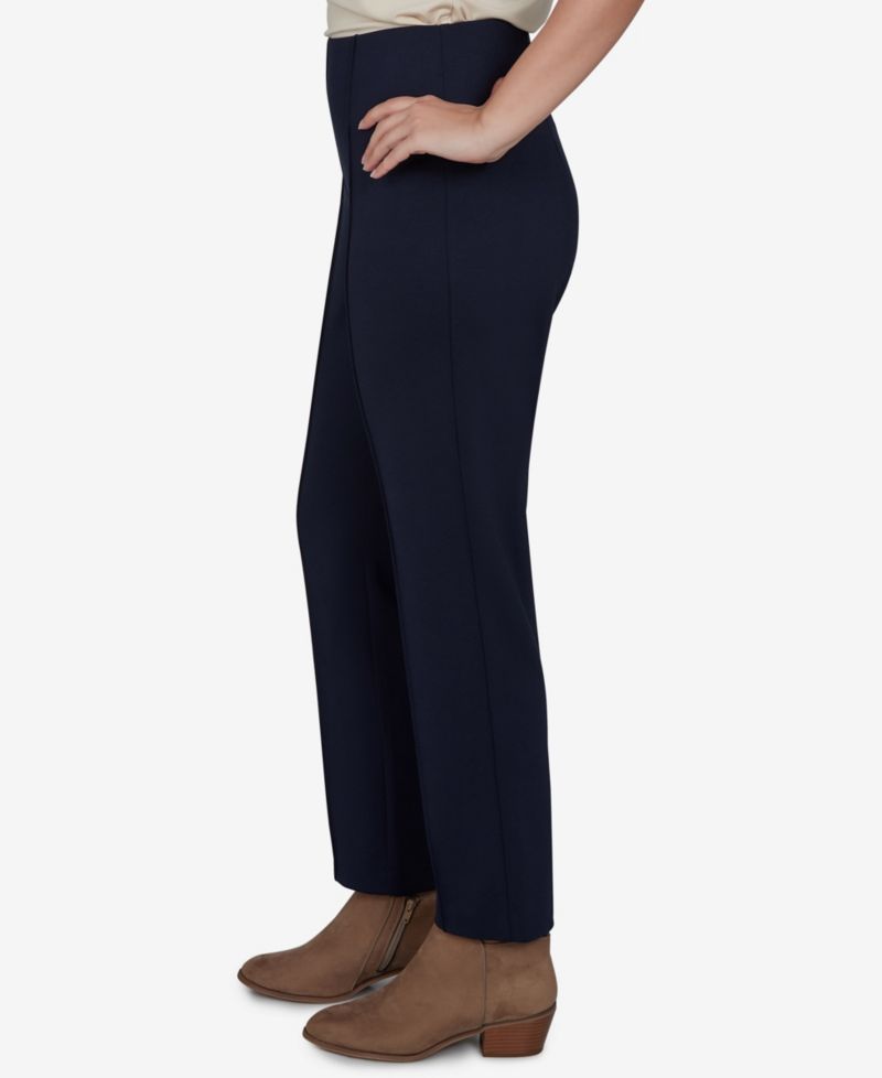 Petite Hollywood Waist Pull-On Ponte Straight Pants