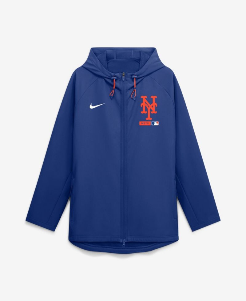 Men's Royal New York Mets Authentic Collection Raglan Therma-FIT Full-Zip Hooded Jacket
