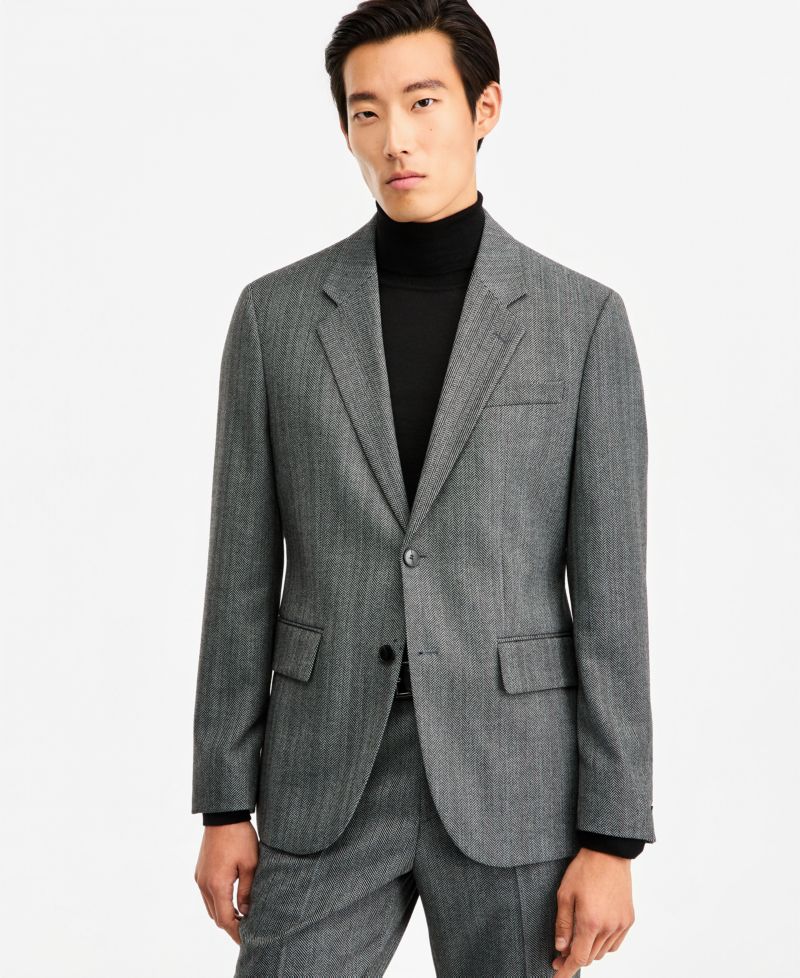 Men's Modern-Fit Herringbone Suit Separates