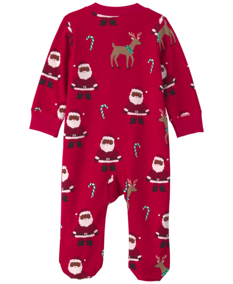 Baby Boys' and Girls' Santa Footed 2-Way Zipper Sleep & Play