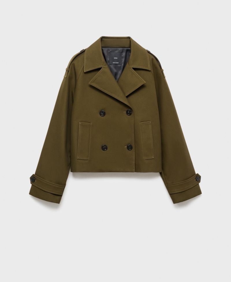 Women's Oversized Short Double-Breasted Trench Coat