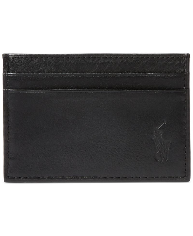 Men's Pebbled Leather Card Case & Money Clip