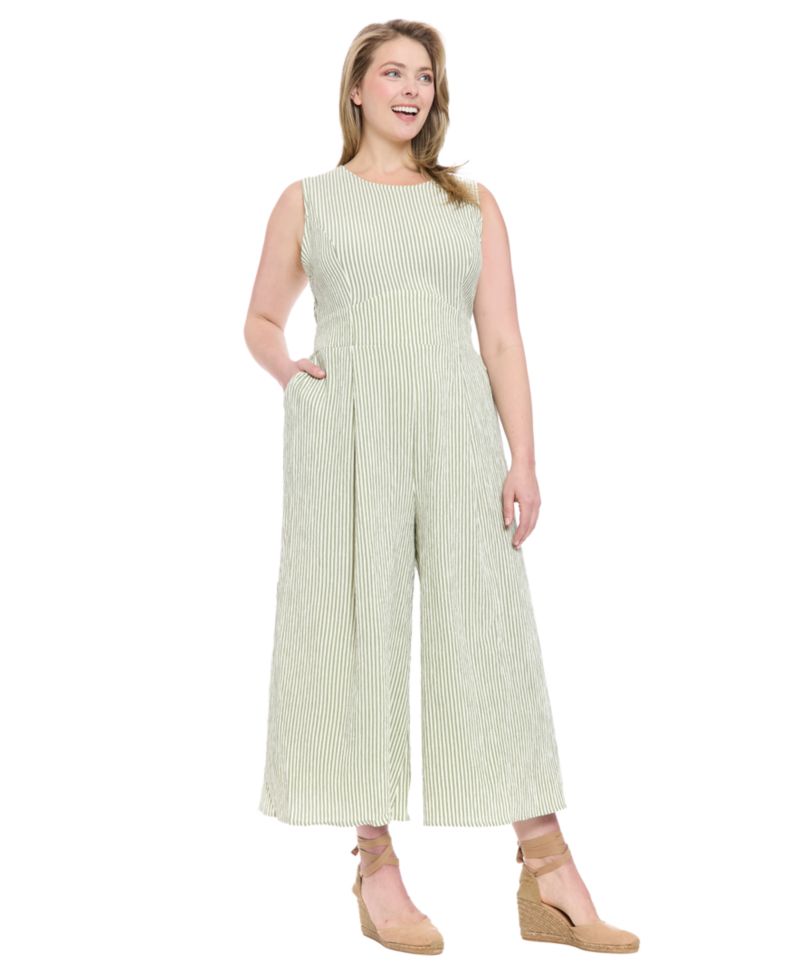 Plus Size Sleeveless Crewneck Jumpsuit