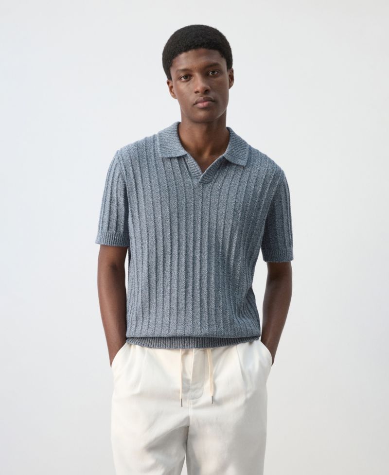 Men's Cotton Fine-Knit Polo Shirt