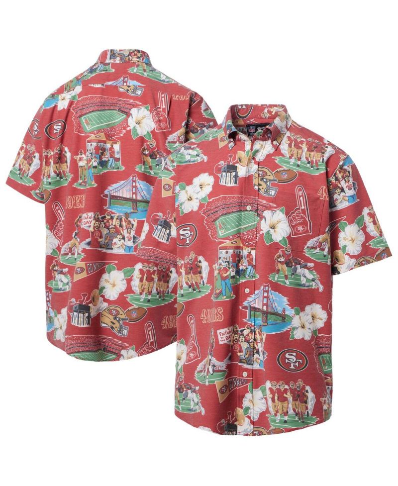 Men's Red San Francisco 49ers Scenic Button-Down Shirt