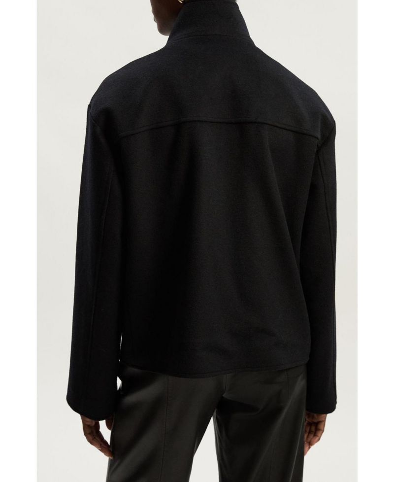 Women's Brushed Wool Funnel Neck Tailored Coat