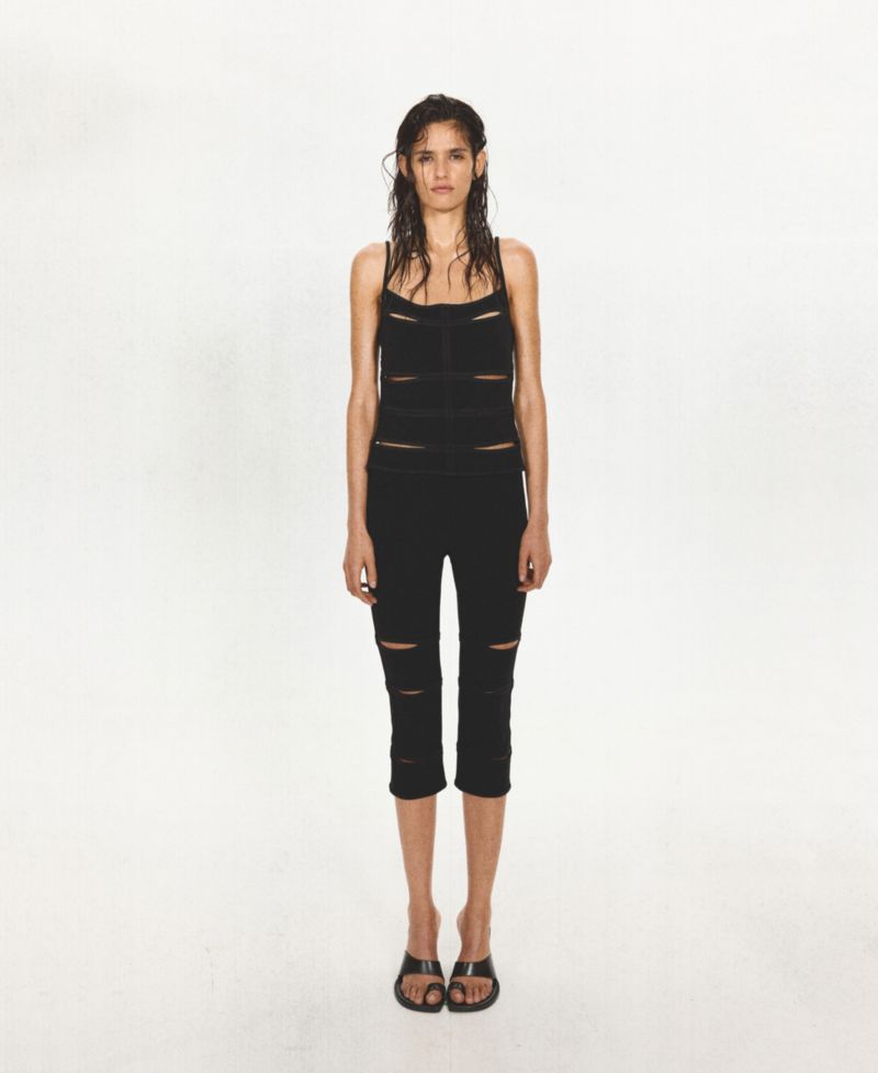 Women's High-Rise Cutout Capri Pants