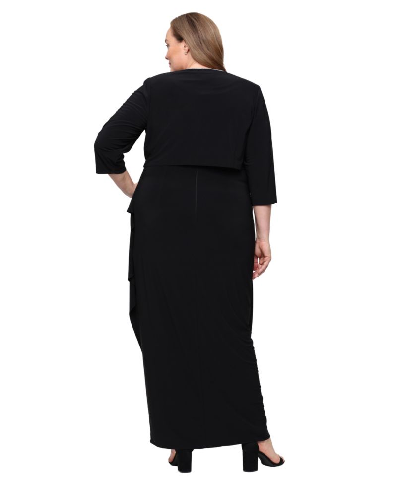 Plus Size Jacket and Scoop Neck Ball Gown, 2-Piece Set