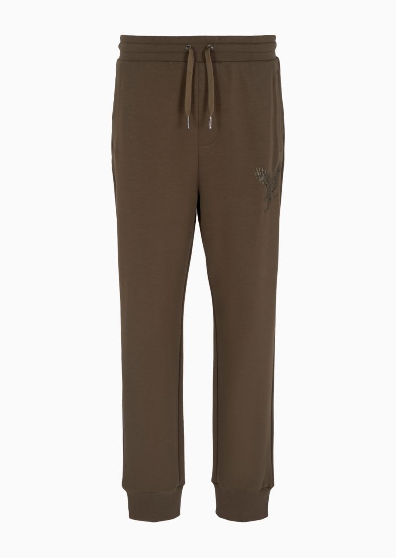 Men's Regular-Fit Eagle Logo Embroidered Joggers