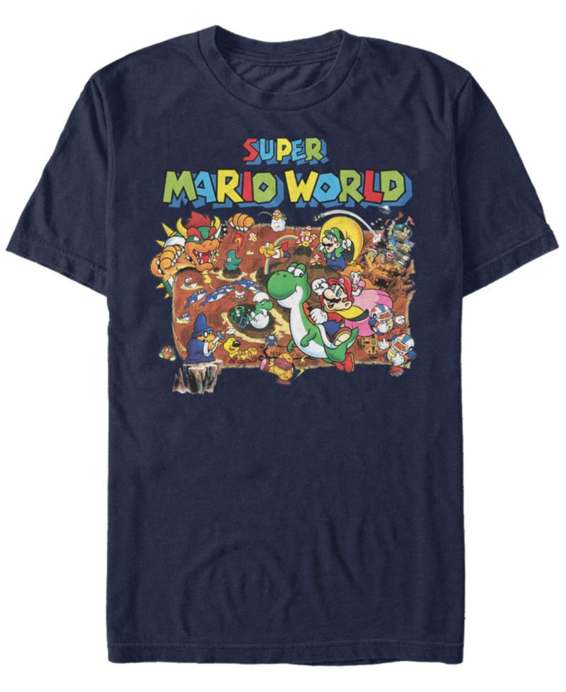 Nintendo Men's Super Mario World Map Short Sleeve T-Shirt