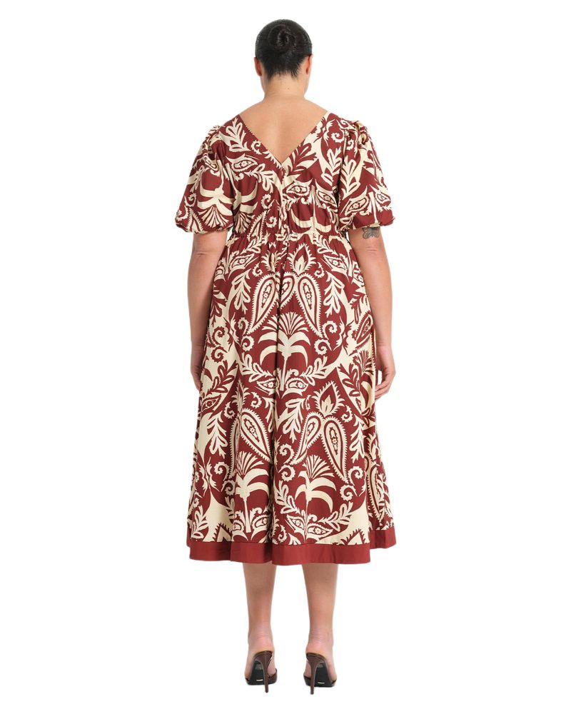 Women's Aurela Cotton Print Twist Midi Dress