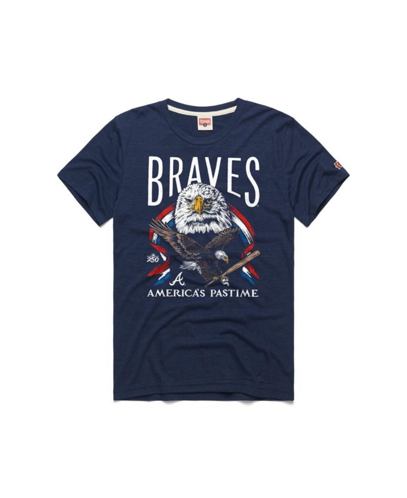 Men's Navy Atlanta Braves America's Pastime Tri-Blend T-Shirt