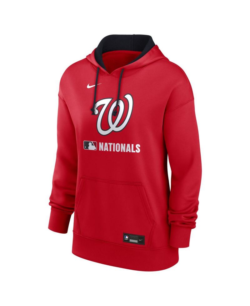 Women's Red Washington Nationals Authentic Collection Performance Pullover Hoodie
