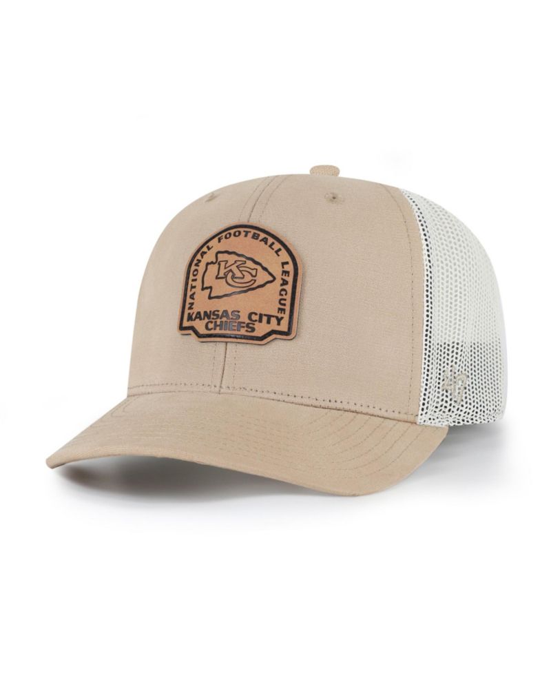 Kansas City Chiefs Leather Applique Adjustable Trucker Hat