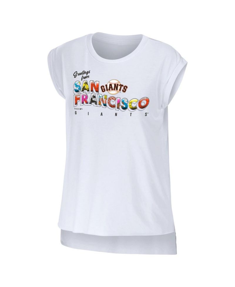 Women's White San Francisco Giants Greetings From T-shirt