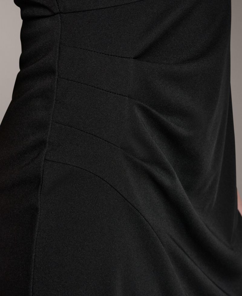 Women's Halter Cowl Neck Sheath Sleeveless Midi Dress