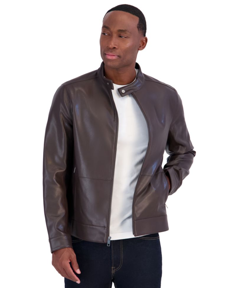 Men's Faux Leather Moto Jacket