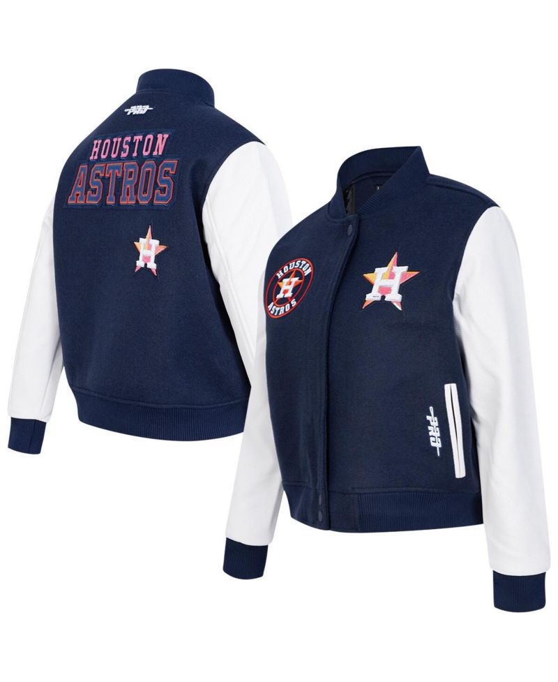 Women's Navy Houston Astros Game Day Classics Wool Varsity Jacket