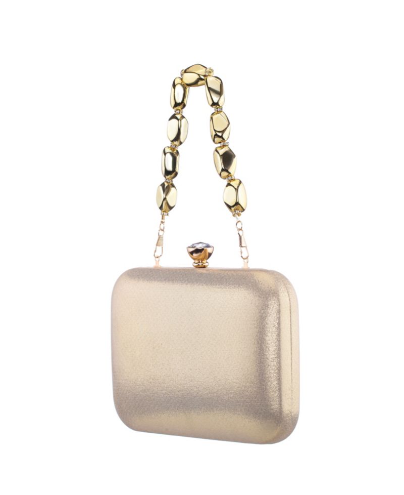 Kaela Metallic Beaded Mini Handle Clutch Handbag