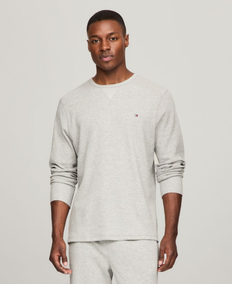 Men's Waffle-Knit Long-Sleeve Crewneck Thermal Top