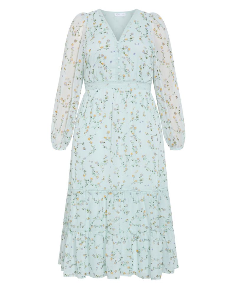 Plus Size Kiki Ditsy Print Maxi Dress