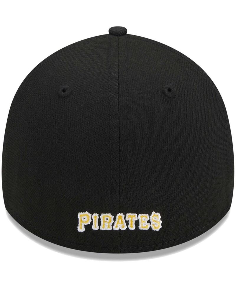 Men's Black Pittsburgh Pirates Logo 39THIRTY Flex Hat