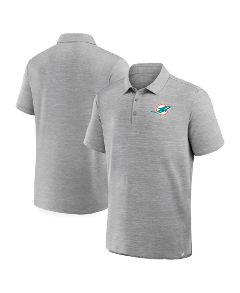 Men's Heather Gray Miami Dolphins Clutch Polo Shirt