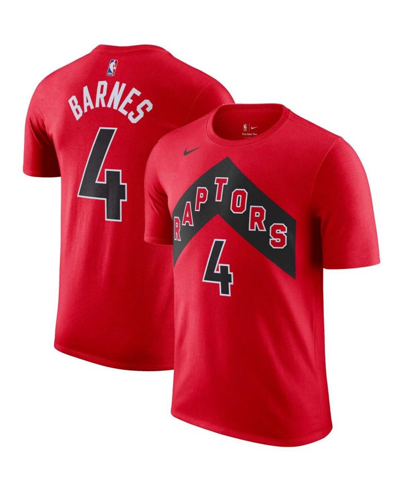 Men's Scottie Barnes Red Toronto Raptors Icon 2022/23 Name and Number Performance T-shirt