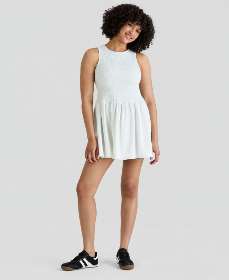 Women's Smocked Bodice Cotton Mini Dress