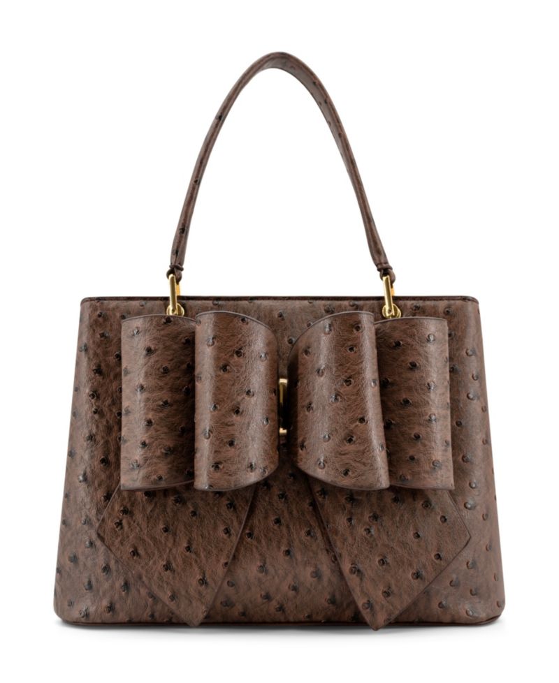 Remi Embossed Bow Medium Satchel Handbag