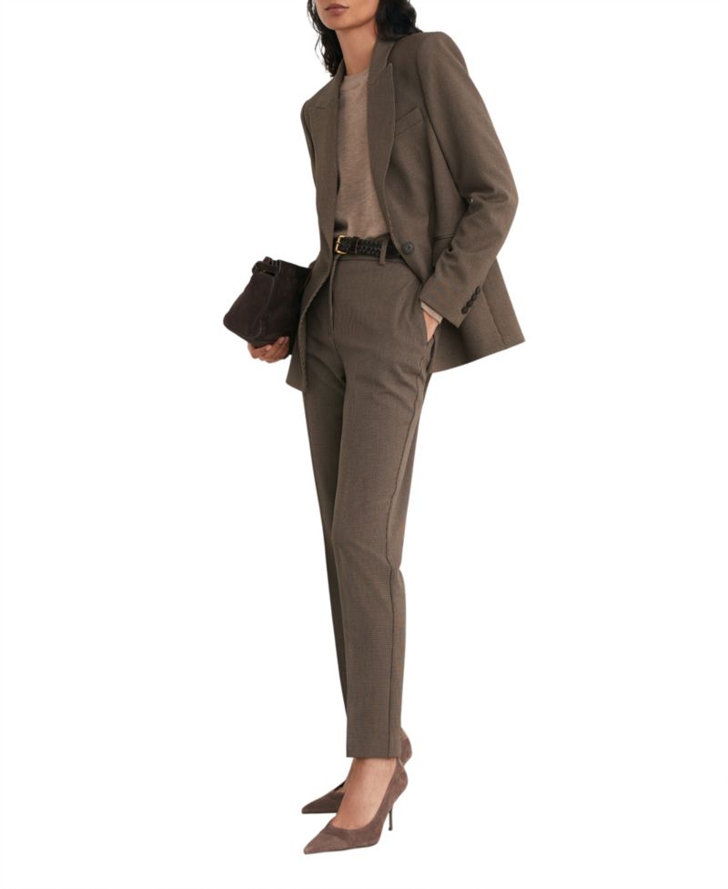 Petite Gabi Puppytooth Slim-Fit Trousers