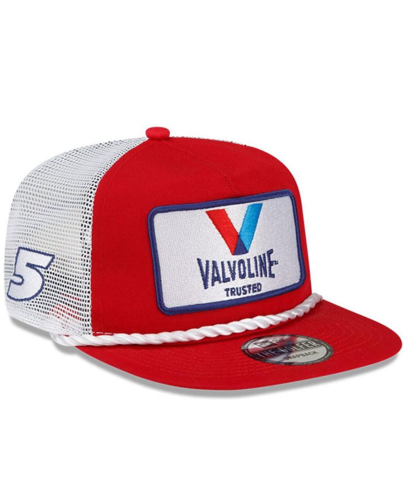Men's Red, White Kyle Larson Golfer Snapback Adjustable Hat