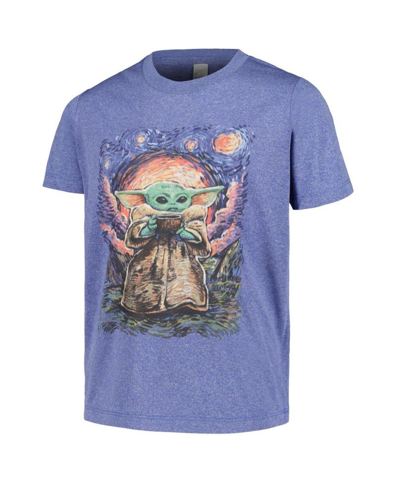 Big Boys and Girls The Mandalorian Baby Yoda Sipping Starries T-Shirt