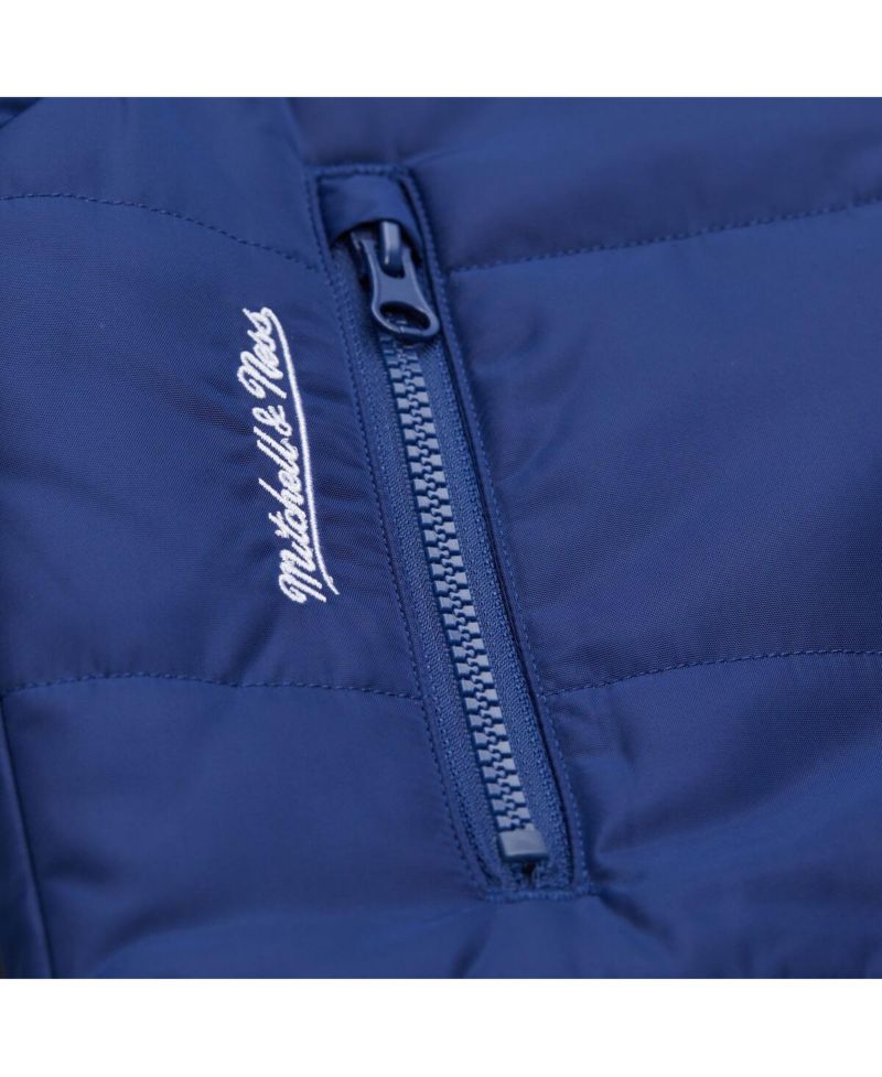 Women's Blue New York Rangers Cropped Full-Zip Puffer Vest