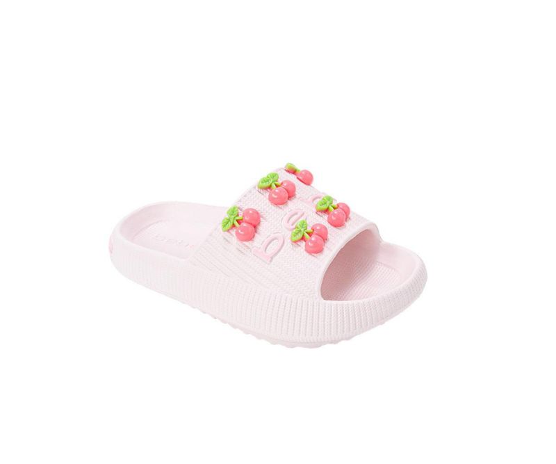 Little Girls Girls EVA Slide - Lightweight Comfy Slide Sandals with Cherry Charms