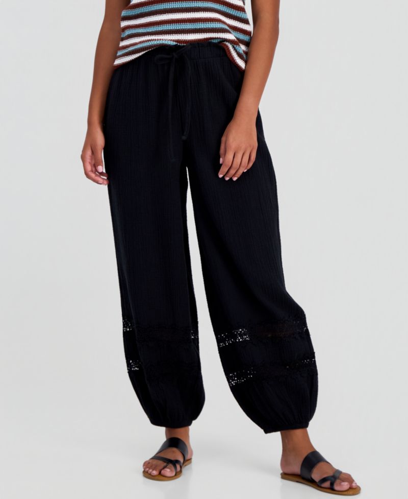 Petite Cotton Gauze Balloon Pants