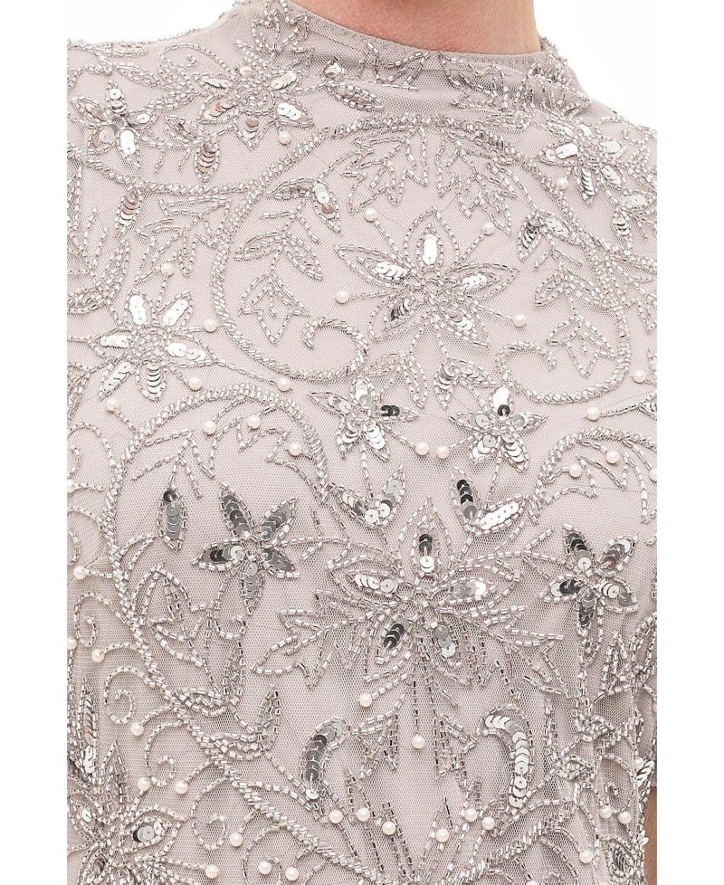 Women's Embellished Sequins High Neck Dress
