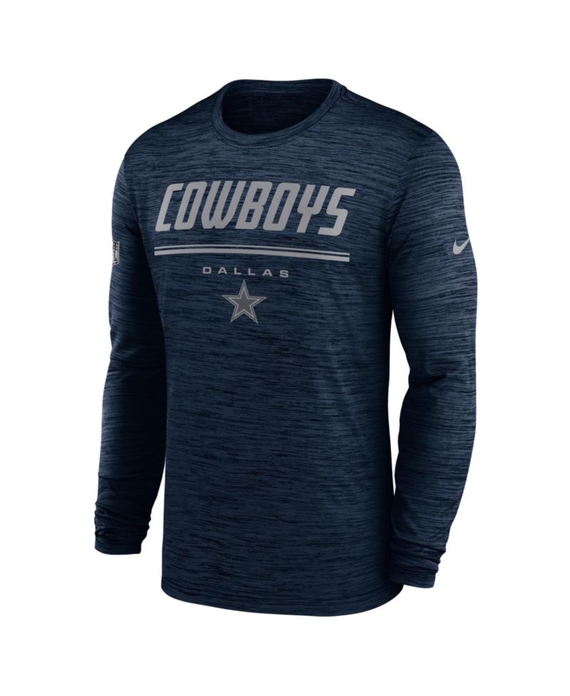 Men's Navy Dallas Cowboys Sideline Offensive Transition Velocity Dri-FIT Long Sleeve T-Shirt