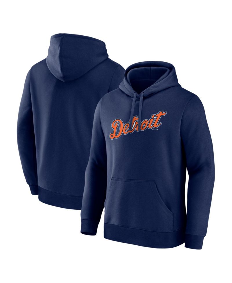 Men's Navy Detroit Tigers Wordmark Hoodie