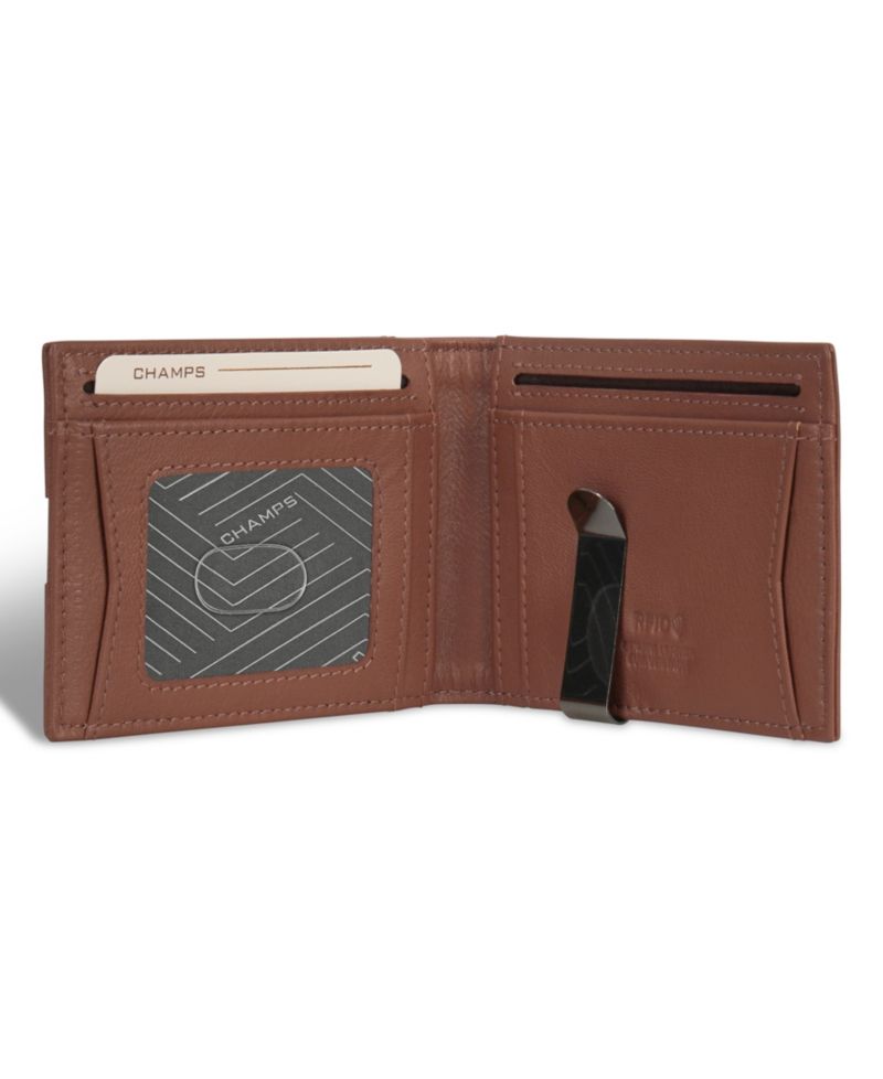 Men's Onyx Collection Leather Bi-Fold Clip Wallet