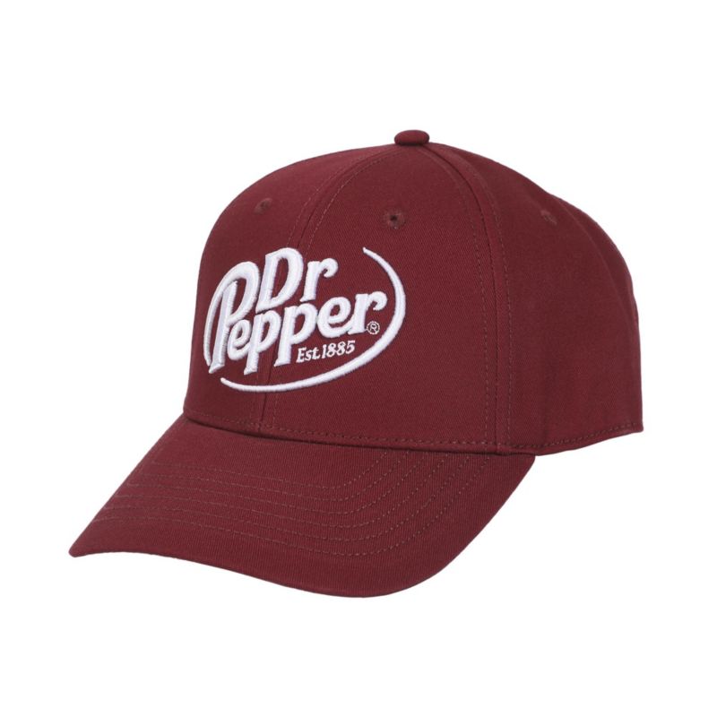 Men's Dr Pepper Embroidered 3D Logo Red Traditional Adjustable Hat