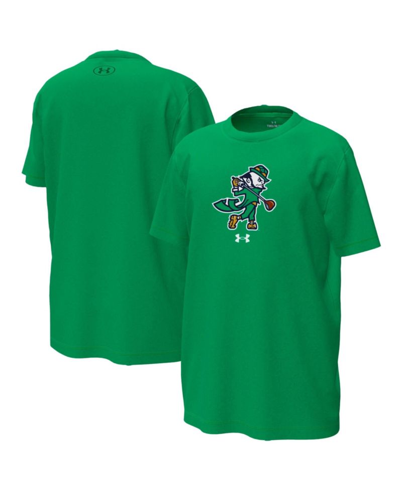 Big Boys and Girls Kelly Green Notre Dame Fighting Irish Golfing Leprechaun Tech Stretch Performance T-Shirt