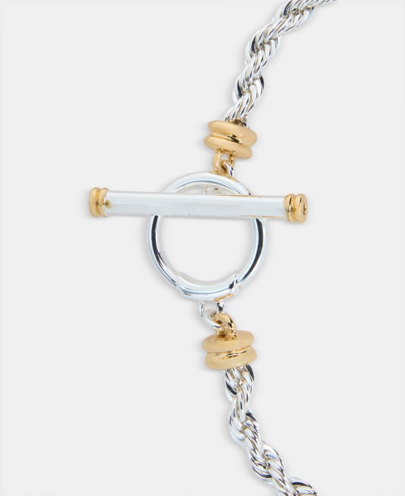 Two-Tone Rope Link Toggle Bracelet