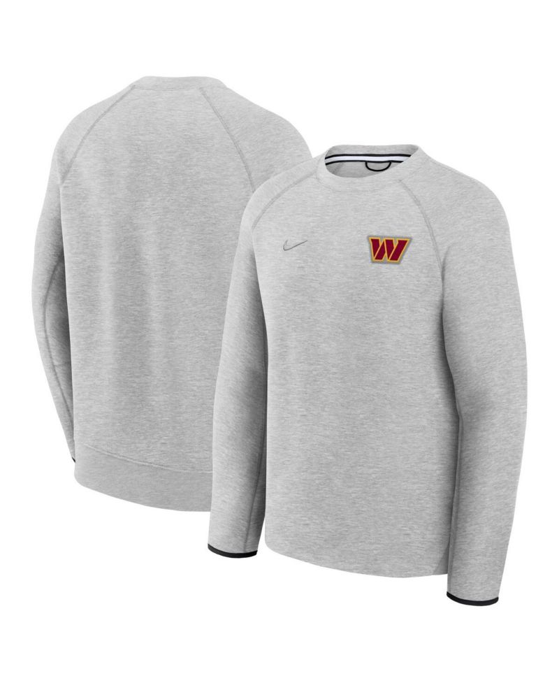 Men's Heather Gray Washington Commanders Tech Fleece Raglan Sweatshirt